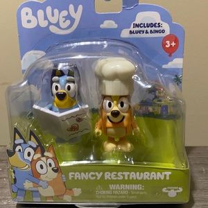 Bluey and Bingo Fancy Restaurant Figurine Playset New